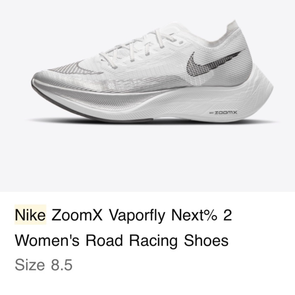 Nike ZoomX Vaporfly Next% 2 Women's Road Racing Shoes 8.5